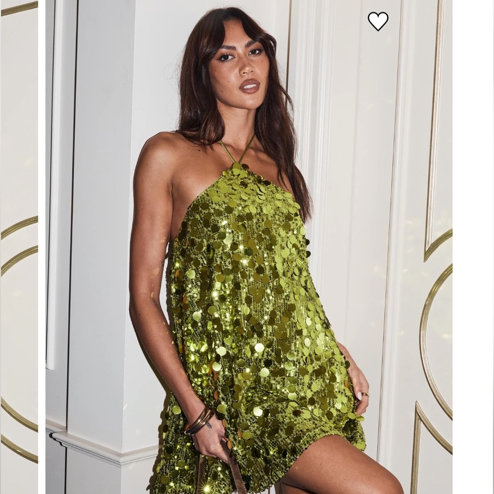 Princess Polly Sparkling Sequin Mini Dress in Lime